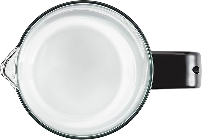 BonJour Coffee Borosilicate Glass French Press with Coaster & Scoop, 33.8-Ounce, Riviera, Black