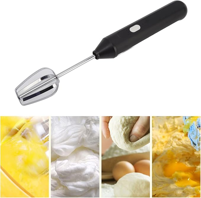 Electric Hand Blender，3 in 1 Immersion Blender Handheld, Beater Electric Milk Frother Coffee Blender Milkshake Blender Foamer Kitchen Tools(Black)