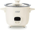 Dash Mini Rice Cooker | Small Rice Maker, 2 Cups Cooked / 1 Cup Uncooked, Ceramic Nonstick Removable Pot, Keep Warm Function, Compact and Portable for Dorm, Travel, Single Serve, Cream