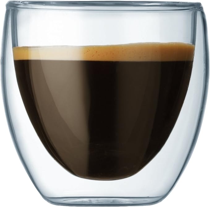Bodum 2.5oz Pavina Double Wall High-Heat Borosilicate Glass, Set of 2, Clear