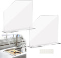 LILXIU 2 PCS Acrylic Sink Splash Guard 16.14 * 13.38 Inch Clear Freestanding Panel Barrier with Base Plate Countertop Partition for Kitchen Bathroom Home Hospitals Labs