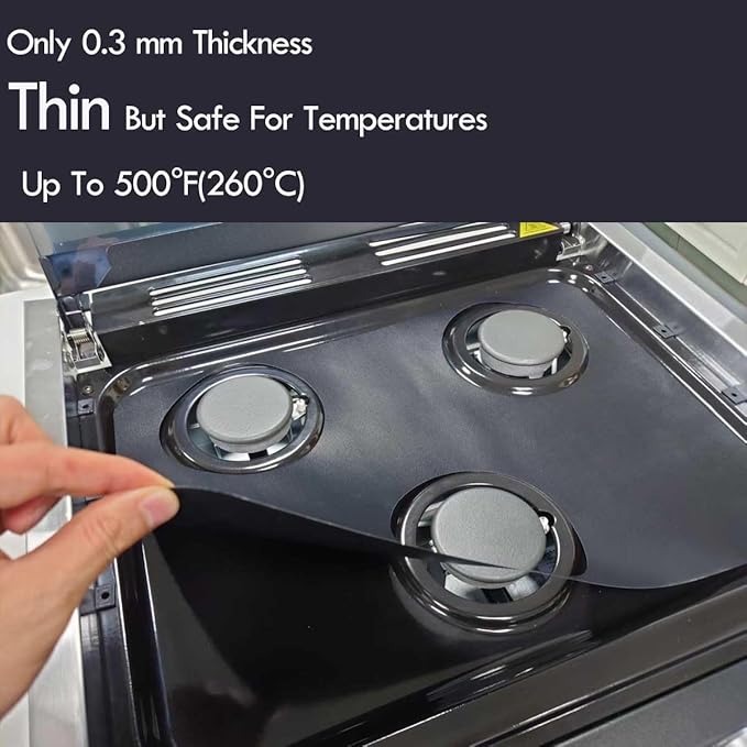 3-burner Stove Top Guard liner For Furrion Greystone RecPro Gas Range stove oven Non-Stick Teflon Stove Cover Mat Set 0.3mm thickness,BPA and PFOA Free Protector Liner