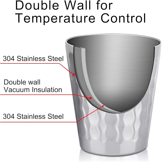Beasea Stainless Steel Cups 10 oz, 8 Pack Small Bulk Stainless Steel Tumbler Stackable Insulated Cups for Drinking Double Wall Metal Glasses Tin Cups for Home Restaurant Office Party Camping