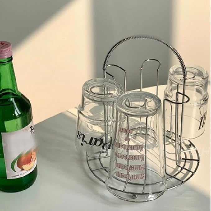 TOPINCN Stainless Steel Cup Bottle Drying Rack, Drinking Glass and Sports Bottle Drainer Rack,Stand Cup Dish Holder and Dryer Rack