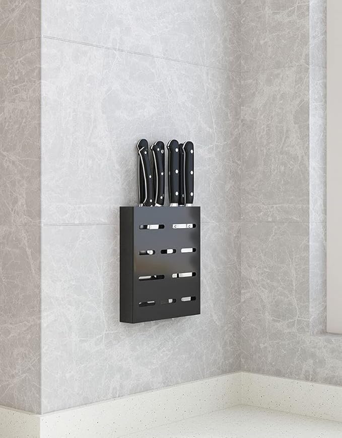 Kitchen Wall-mounted Knife Holder - Under Cabinet Knife Storage - Cabinet Door Knife Organizer – Hanging Knives Rack