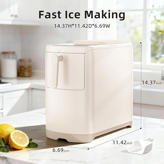 Antarctic Star Portable Countertop Ice Maker, 18Lbs/24H Self-Cleaning Ice Machine, One-Touch Operation with Ice Scoop Included, for Home Kitchen Office, White