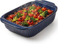 Artena Baking Dish 5.1 Quarts, Casserole Dishes For Oven, Baking Pan With Handles, Lasagna Pan Deep, Large Casserole Dish, Rectangular Ceramic Bakeware (Blue)