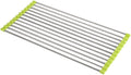 Roll Up Dish Drying Rack, Over The Sink Kitchen Rolling Rack Multipurpose Dry Dish Drainer Rack，Stainless Steel Foldable Dish Drying Rack，for Sink Counter(Yellow,47 * 28cm)