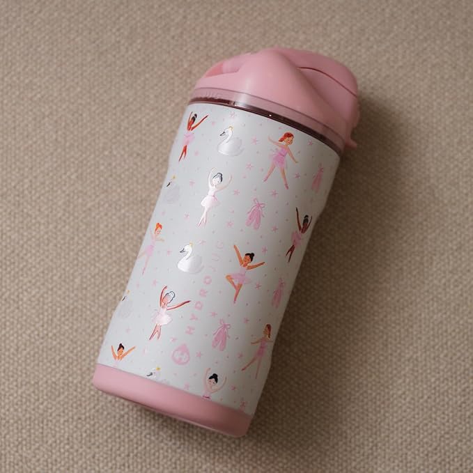 HydroJug Ease2o 14oz Kids Water Bottle with Straw & Chug Lid, Ballerina
