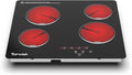 4 Burner Electric Cooktop, TOPWISH 24 Inch, Built-in Electric Stove Top, 220-240v Radiant Cooktop with Child Lock, Touch Control, Residual Heat Indicator, Overheat Protection, Hard Wire (No Plug) | 240V Electric Cooktop 4 Burner Kitchen Stoves, Radiant...