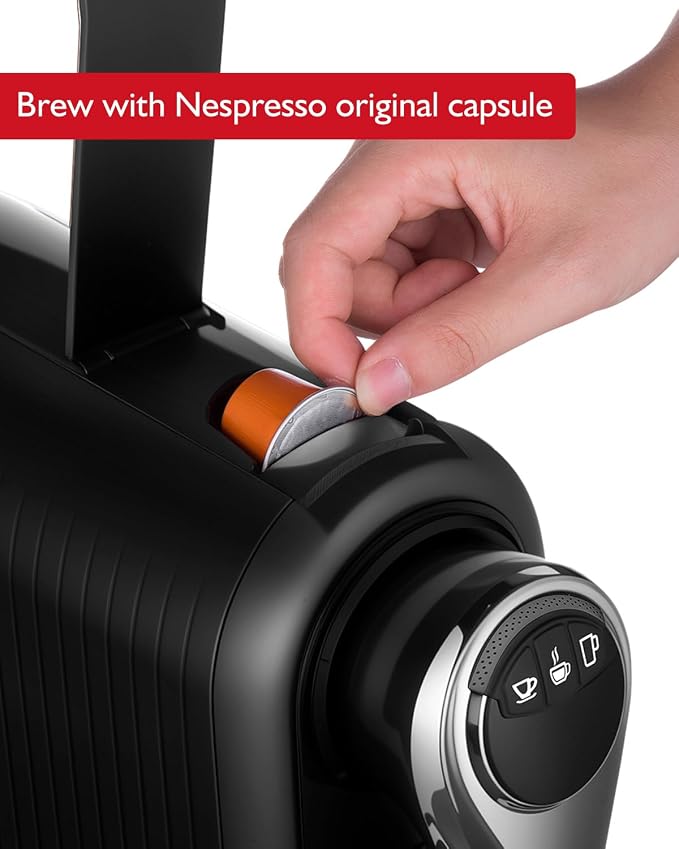 CUSIMAX Coffee Maker for Nespresso Original, Single Serve Espresso Coffee Machine with Capsule Storage, Programmable 3 Brew Sizes, 19Bar High Pressure, 27oz/0.8L Removable Reservoir, Energy Saving
