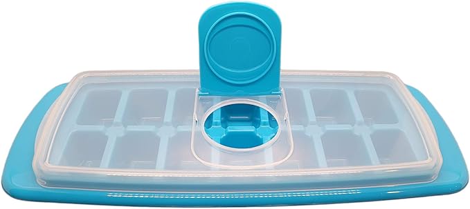 Handy Housewares Anti-Spill 14-Cubes Covered Ice Cube Tray with Easy Flip and Fill Lid (3-pack)