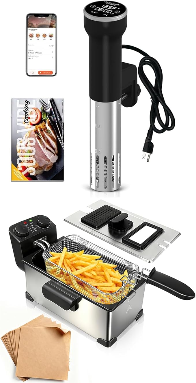 Sous Vide Machines Wi-Fi & Immersion Deep Fryer with Basket