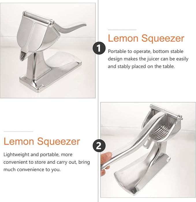 Hand Press Fruit Juicer Portable Juicer Machine Cold Press Orange Lemon Squeezer Safe Sturdy Aluminum Alloy
