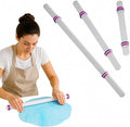 Bakerpan Fondant Roller 3 Size Set, for Rolling Fondant, Gum Paste, Dough, Large, Medium and Small Rolling Pins with Thickness Rings, 19.5", 13", 9" Rollers