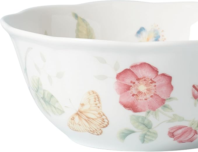 Lenox Butterfly Meadow Dinnerware Collection, Porcelain Dinnerware & Serveware, Large All-Purpose Bowl Set, 4-Piece