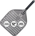 Chicago Brick Oven Perforated Pizza Peel - 12"x15" Anodized Aluminum Pizza Steel, 11" Handle, 26" Overall Length - Ideal Pizza Turning Peel for Pizza Oven, Brick Oven, Baking Bread