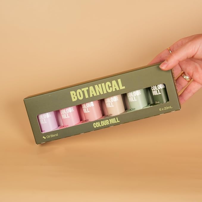Colour Mill Oil Blend Food Coloring, Botanical Pack - 20 Milliliters Each of 6 Colors: Dusk, Latte, Lilac, Olive, Rose and Sage