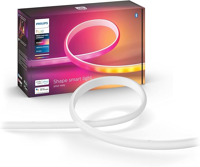 Philips Hue Indoor 6-Foot Smart LED Light Strip Base Kit with Plug - Flowing Multicolor Effect & Keurig K-Classic Coffee Maker K-Cup Pod, Single Serve, Programmable, 6 to 10 oz. Brew Sizes, Black