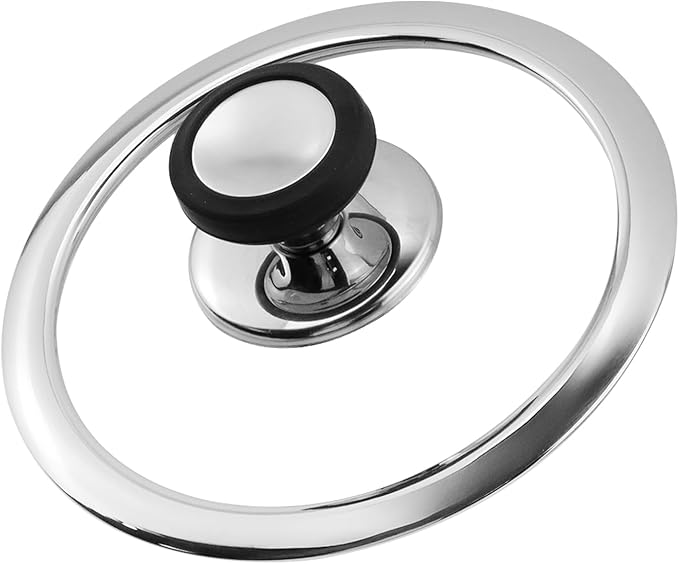Woogim 6" Tempered Glass Lid with Silicone Handle,Stainless Steel Wide Edge Enhances Stability,Compatible with Dishwasher&Ovens,Glass Cover for Cast Iron Pan, Frying Pan