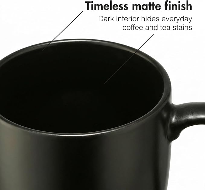 Godinger Coffee Mugs Set, Large Coffee Mug Tea Cup Hot Beverage Large Cups - 16oz., Set of 4