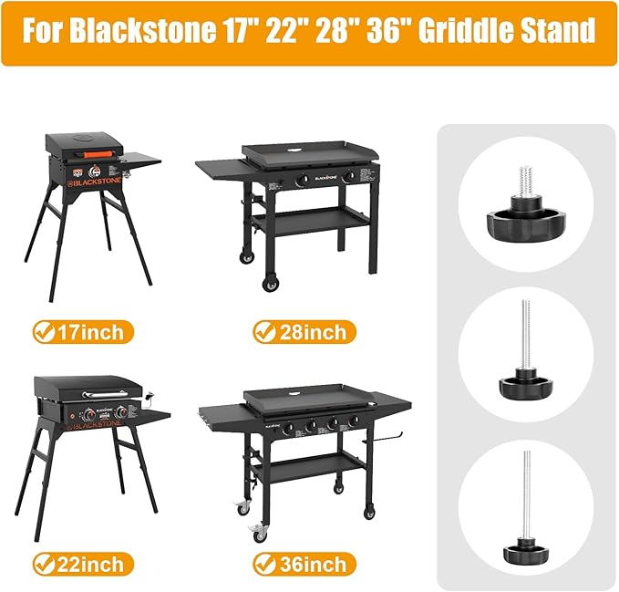 LS‘BABQ Small & Large Thumbscrew Replacement Kits for Blackstone 17" 22" 28" 36" Griddle Stand,8 PCS Knobs Screw Accessories for Blackstone Flat Top Grill Griddle Part Table Stand Leg