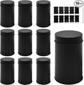 10 Packs Tea Tin Canister with Airtight Double Lids, 17 Fl oz Metal Tea Canisters, Round Tea Storage Organizer Can Box with 10 Stickers and 1 Erasable Chalk Marker (Black)