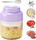 Household Electric Garlic Crusher 250ML/320ML, Silent USB Rechargeable Mini Food Processor, One-Touch Operation for Chopping Garlic, Onion, Chili & Vegetables, Portable Kitchen Helper (Purple, 250ML)