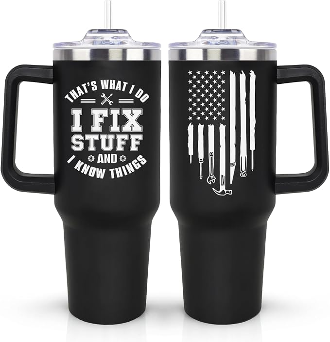 Fathers Day Gift for Dad, Husband, Mechanic Birthday Gifts for Men Him, Maintenance Appreciation Gift 40oz Tumbler, Unique Christmas Gift Ideas for Handyman, Mechanics, Grandpa