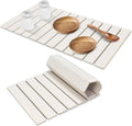 Large Stone Dish Drying Mats for Kitchen Counter, 28"(L)×16"(W), Quick Drying Collapsible Dish Drying Mat, Absorbent Eco-Friendly Diatomaceous Earth Mats for Dishes Bottles, Match Any Countertop