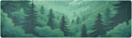 2 in 1 Table Runner Trivet for Hot Pots and Pans Heat Resistant Non Slip Waterproof 39 x 12 Inch Decorative Table Protector for Kitchen Countertop Mountain Forest Trees Green 02