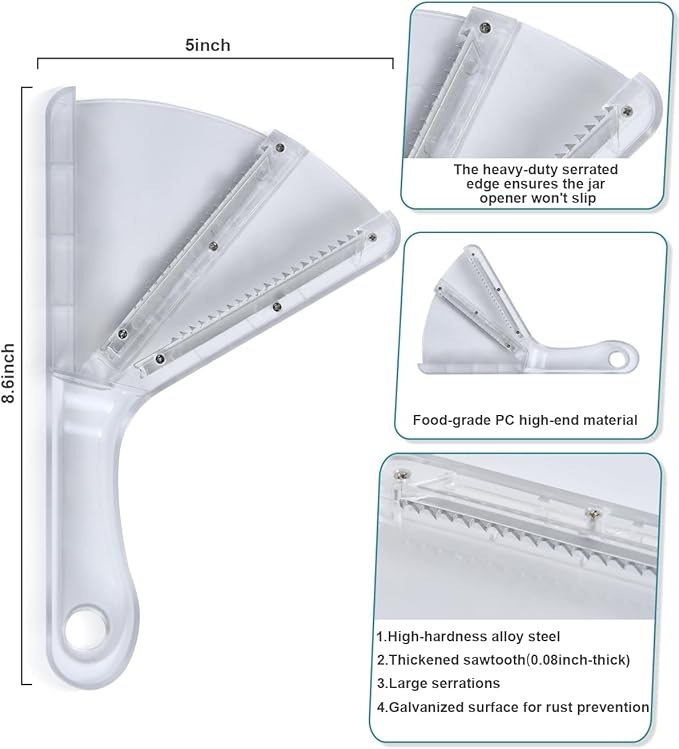 Jar Opener for Weak Hands, Dual-Layer Multifunctional Jar Opener Gripper, Bottle Openers for Seniors, Kitchen Gadgets, Non-Slip Jar Openers for Seniors, Arthritis, Lid Opener, Mothers Day Gifts
