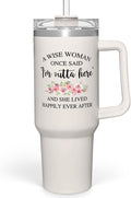 SANDJEST Retirement Tumbler 40oz Stainless Steel with Handle and Straw - Happy Retirement Gift for Coworkers & Colleagues