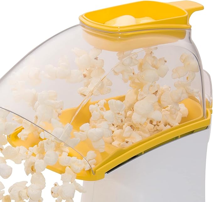Presto 04820 Poplite Hot Air Popcorn Popper - Built-In Measuring Cup + Melts Butter,Easy to Clean,Built-In Cord Wrap,18 Cups,Yellow,(Pack of 2)