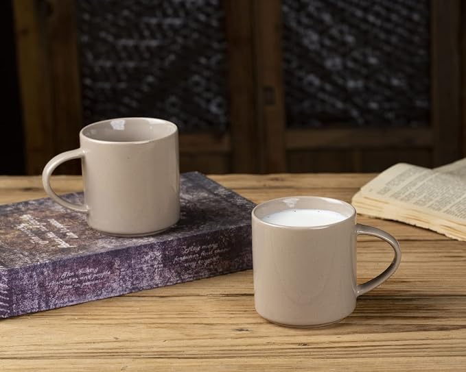 famiware Nebula 4 Pieces Coffee Mug, 14 oz Catering Mugs with Handle for Coffee, Tea, Cocoa, Milk, Cinnamon Brown