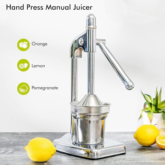 Cast Iron Juicer Hand Press, Cast Iron Juicer, Effective Stainless Steel Manual Juice, Heavy Duty Hand Press Juice Extractor for Fresh Lemonade Orange, Easy to Use, Home and Kitchen Essentials