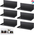 Kokone 6 Pack Magnetic Pegboard Shelves with Lip Around The Edge, 10x4.3 Inch Metal Peg Board Shelves Accessories for Storing or Displaying, Wall Pegboard Steel Tray for Garage Workshop Craft Room