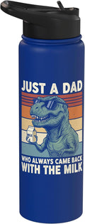 T-Rex Dad Who Always Came Back With The Milk Retro Sunset Stainless Steel Insulated Water Bottle