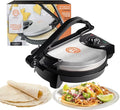 MasterChef Electric Tortilla Maker- Homemade Flatbread, Pitas, Bread, Tortillas- Heavy Duty, Non-stick Cooker is Easier than Tortilla Press, Adjustable Temperature Control and Uniform Baking, Gift