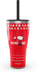 Tervis Traveler Peanuts - Ho Ho Ho Christmas Triple Walled Insulated Tumbler Travel Cup Keeps Drinks Cold & Hot, 30oz with Straw Lid, Stainless Steel