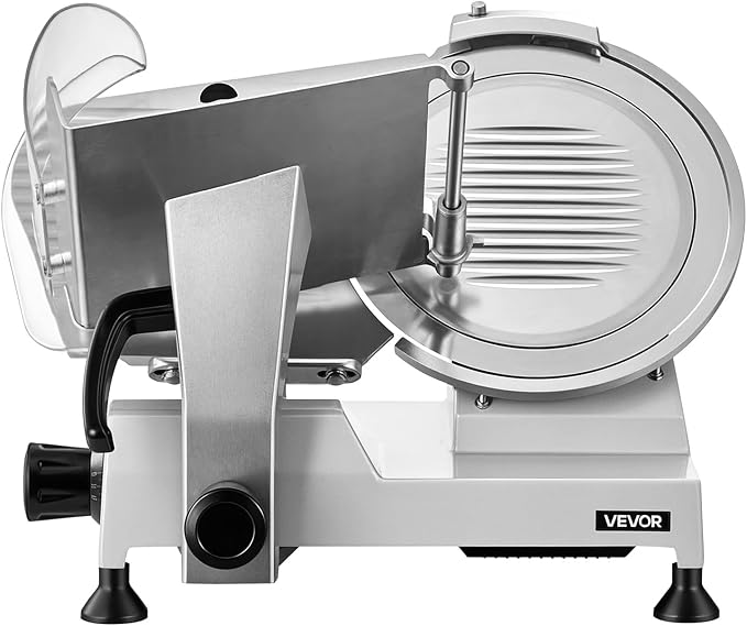 VEVOR Commercial Meat Slicer, 320W Electric Deli Food Slicer with 12" Carbon Steel Blade, Built-In Sharpener & 0-0.6" Adjustable Thickness for Frozen Meat, Ham, Baguett, Steak, UL Approved