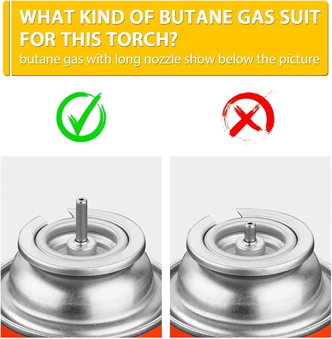 TBTeek Butane Torch with Fuel Gauge T907, One-hand Operation Kitchen Torch Lighter with Adjustable Flame for BBQ, Baking, Brulee Creme, Crafts and Soldering(Butane Gas Not Included), Blue