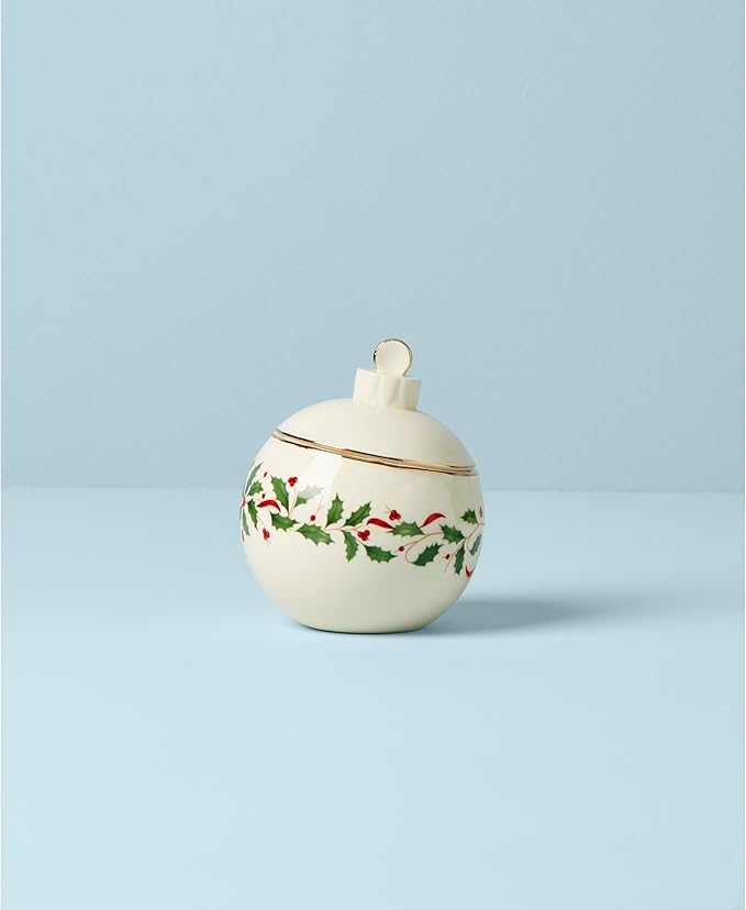 Lenox 890765 Holiday Ornament Candy Jar, Christmas Hosting