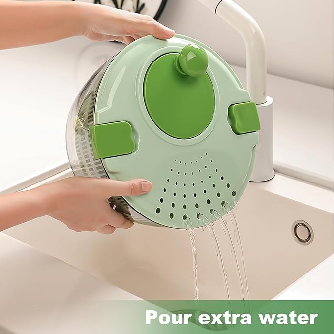 Salad Spinner Large 3.6 Qt, Lettuce Rotator with Secure Lid Lock and Rotated Handle, Fruits Rotator Dryer Vegetable Washing Dryer for Greens, Herbs, Berries, Fruits, No BPA