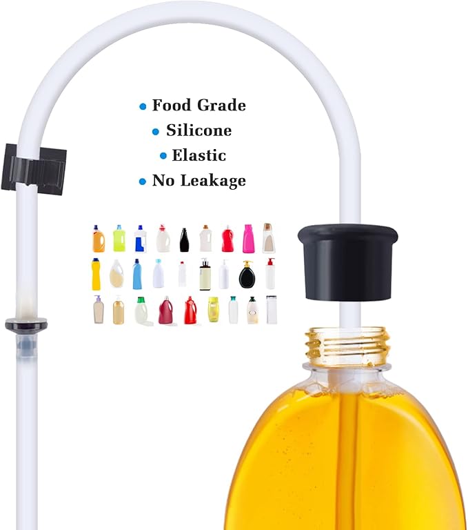 Soap Dispenser for Kitchen Sink and Extension Tube Kit, Stainless Steel Countertop SoapDispenser with 47 Inches Tube Connects Directly to Soap Bottle, Hand and Dish Soap Dispenser Pump （Black）