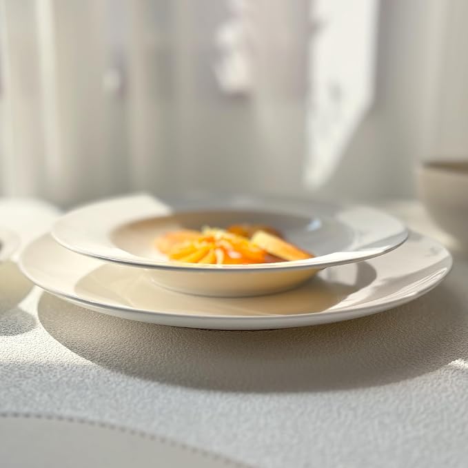 Anveena 16 Piece Dinnerware Set for 4, Plates and Bowls Set.For Family Dinner& Kitchen Use, Microwave & Dishwasher Safe
