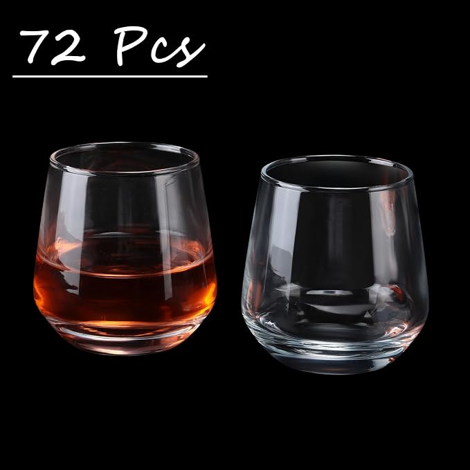Zopeal 72 Pack Shot Glasses 3.25 oz Tequila Heavy Base Whiskey Tasting Glass Cups Small Liquor and Spirit Bar Shooter for Drinking Tasting Espresso Beer Juice