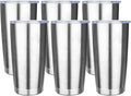 20oz Tumbler with Lid Stainless Steel Insulated Tumblers Travel Coffee Tumbler Bulk Double Wall Vacuum Insulated Water Cup Gifts for Christmas Women Men Her Him Home Office(Silver, 6pack)