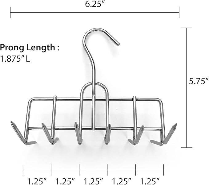 The Sausage Maker® Bacon Hanger 6-Prong Double Sided Meat Hooks SUS304 Stainless Steel, Heavy Duty Butcher’s Hook Accessories for Meat Smoking, Processing, Drying, Grilling, BBQ, 6.25” W x 5.75” H