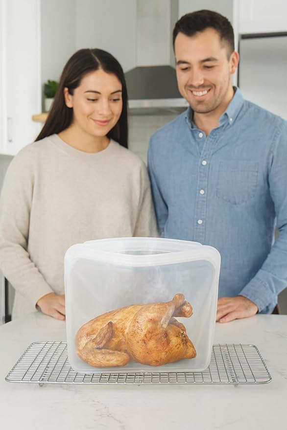 Elkanah Extra Large 116fl oz Silicone Bags Reusable Freezer Bags Silicone Gallon Bag Food Storage Bag|Oven Bags|Sous Vide|Microwave|Oven|Dishwasher safe | 116fl oz, Gallon Bag, Oven Safe, Sous Vide, Microwave Safe, Dishwasher Safe